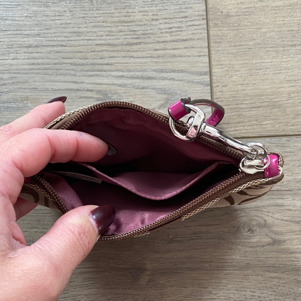 Coach Tan and Pink Wristlet - Picture 4 of 4